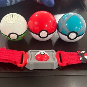 Poké Ball Toy Set with Red Strap